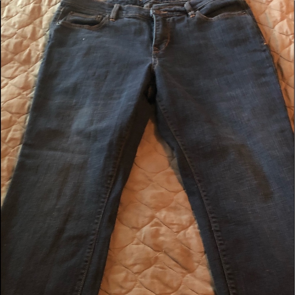 Dark wash crop jeans